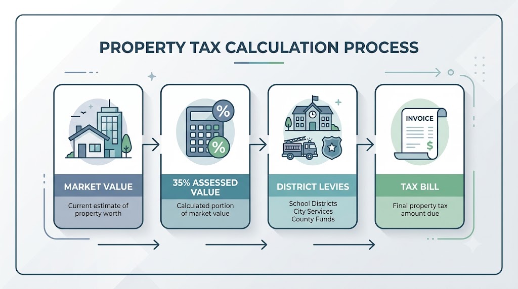 How property tax rate Toledo Ohio is calculated from assessed value and district levies