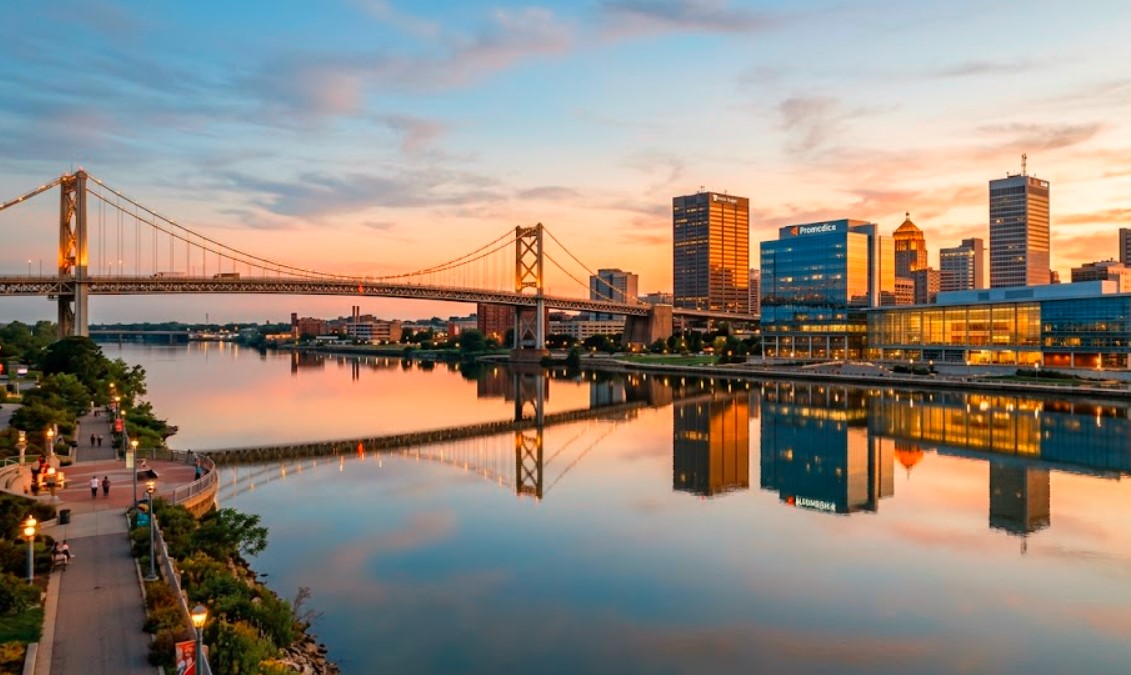Toledo Ohio skyline showing the steady employer base behind remote real estate investing