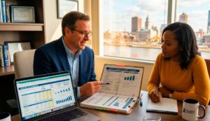 Investor-friendly realtor Toledo reviewing deal numbers with a real estate investor