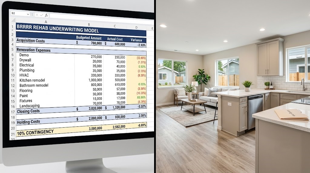 BRRRR deal calculator and rehab budget for a Toledo cash-out refinance rental