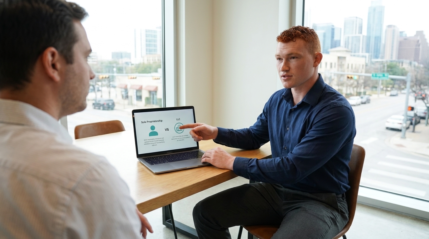 Austin Cleghorn discussing personal name versus LLC ownership with a Toledo investor