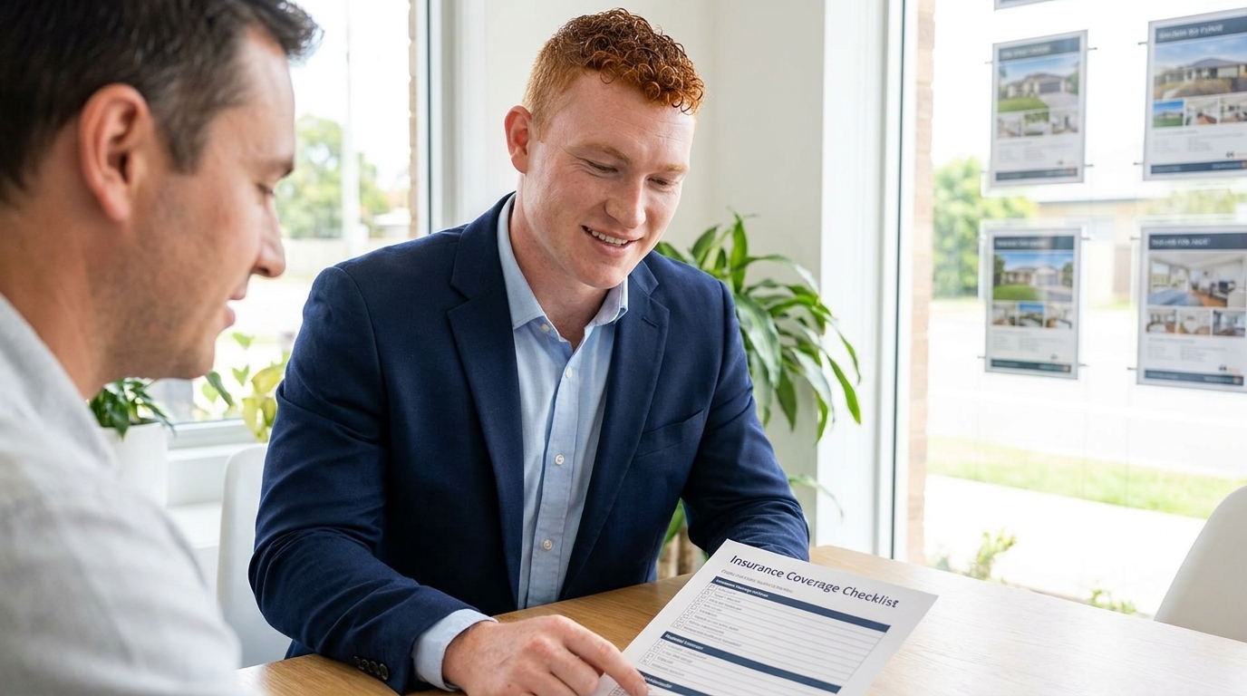 Austin Cleghorn reviewing landlord insurance needs with a Toledo investor