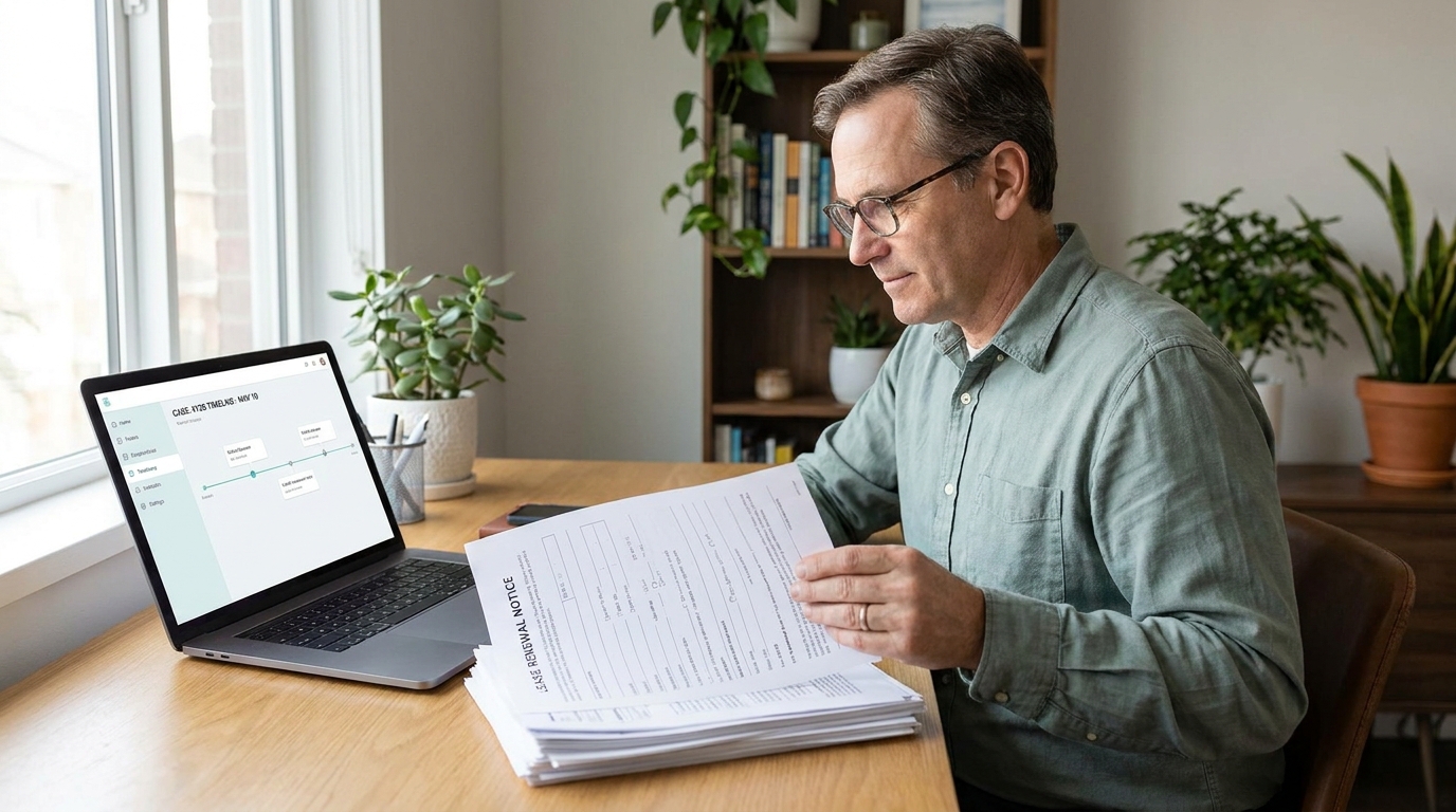 Toledo landlord reviewing the Ohio eviction process paperwork